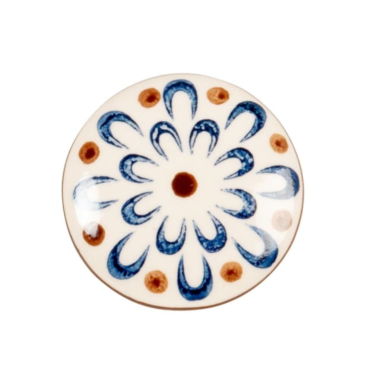 Maisons du Monde THERESE - Lote de 4 - Pomo de gres blanco y azul