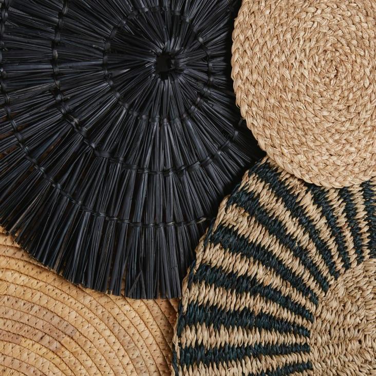 Maisons Du Monde Thomy - Decoración De Pared De Fibras Naturales Beige Y Negro 140x92