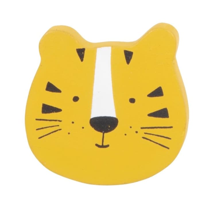 Maisons du Monde TIGRE - Lote de 4 - Pomo de tigre amarillo mostaza