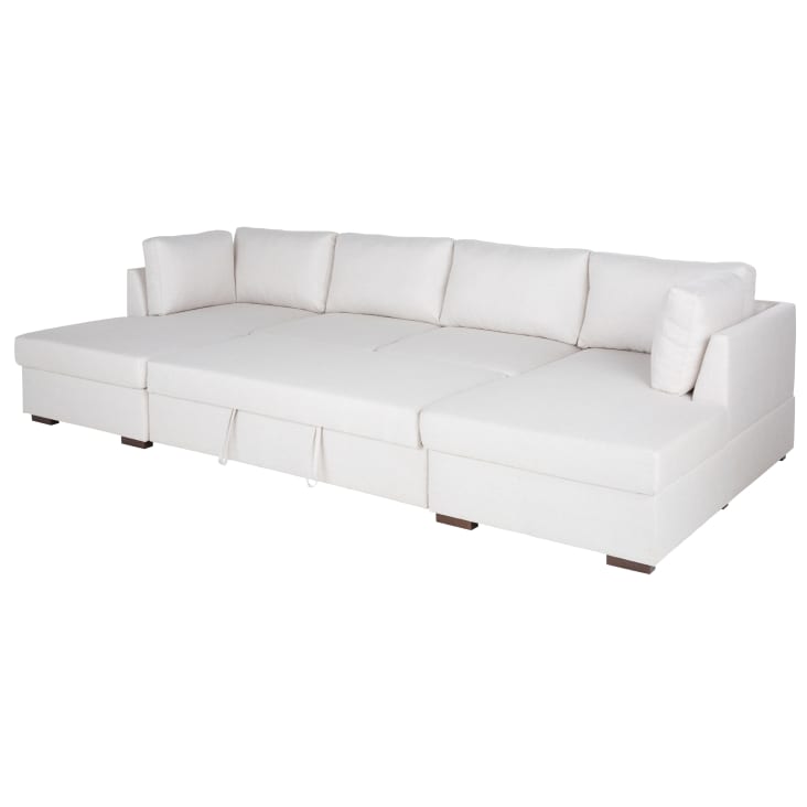 Maisons Du Monde Times Square - Sofá Rinconera De Tela Beige