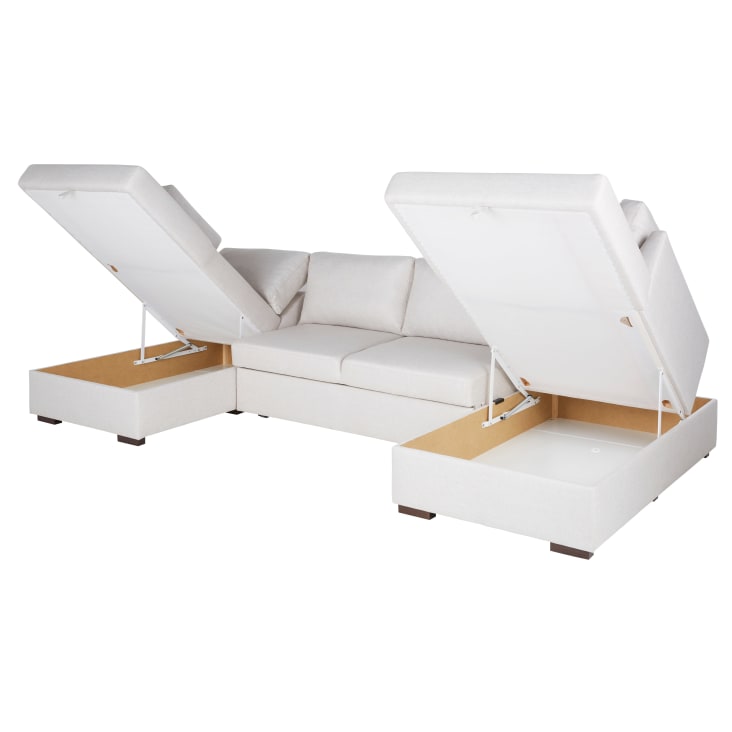 Maisons Du Monde Times Square - Sofá Rinconera De Tela Beige