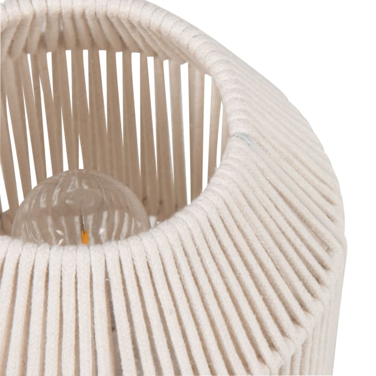 Maisons Du Monde Tokat - Lámpara Decorativa De Tela Trenzada Blanca