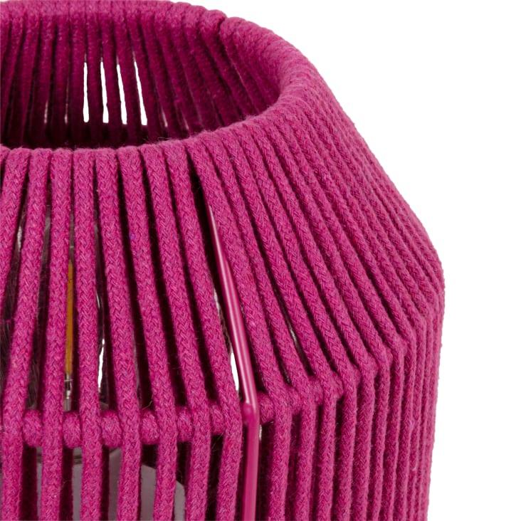 Maisons Du Monde Tokat - Lámpara Decorativa De Tela Trenzada Rosa