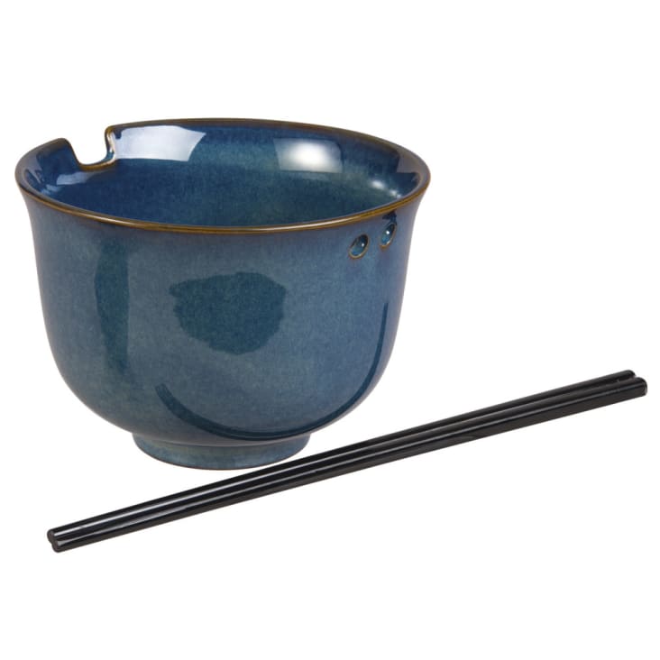 Maisons Du Monde TOKYO - Lote De 2 - Cuenco De Arroz De Cerámica Azul