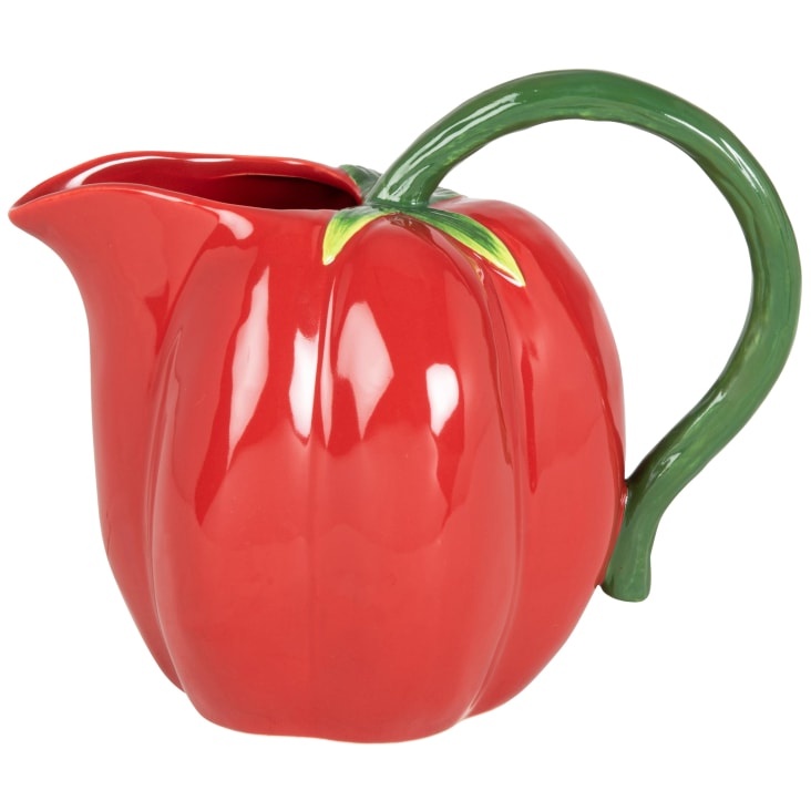 Maisons du Monde Tomato - Jarra tomate de gres rojo y verde 1 6L