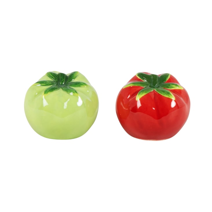 Maisons du Monde Tomato - Salero y pimentero en forma de tomates de gres rojo y verde