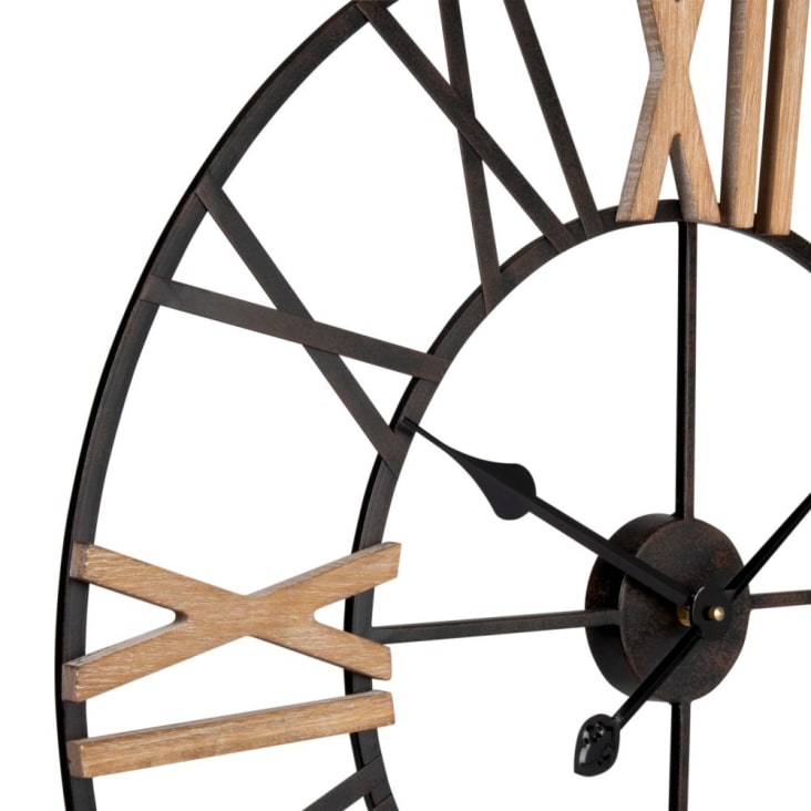 Maisons Du Monde TOMINO - Reloj De Metal Marrón Negro Y Beige D. 60