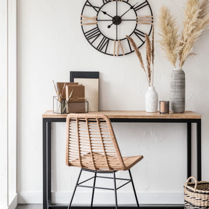 Maisons Du Monde TOMINO - Reloj De Metal Marrón Negro Y Beige D. 60