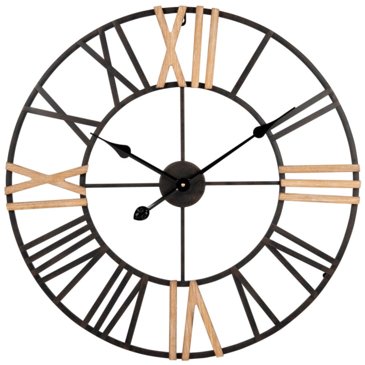 Maisons du Monde TOMINO - Reloj de metal marrón negro y beige D. 60