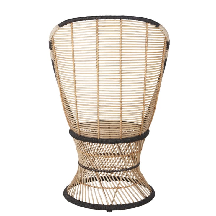 Maisons Du Monde Totem - Sillón De Ratán Y Acero De Beige Y Negro