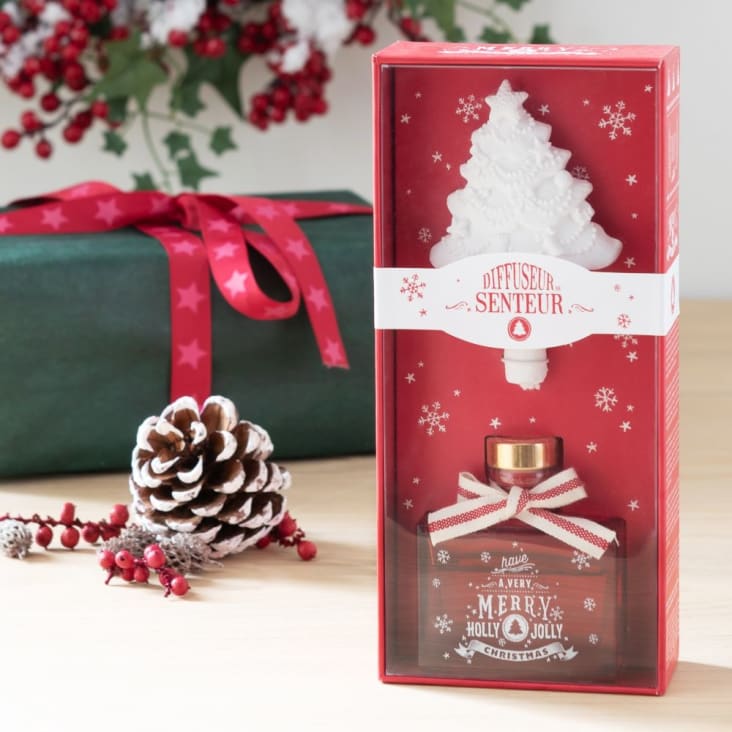 Maisons Du Monde TRADI - Juego De Difusor árbol De Cristal Rojo Y Blanco Con Aroma A Dulces 30 Ml