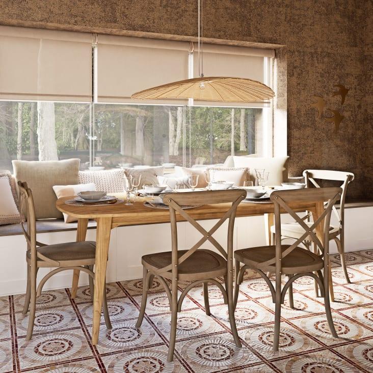 Maisons Du Monde Tradition - Silla Bistro De Haya Y Ratán Efecto Cerusa