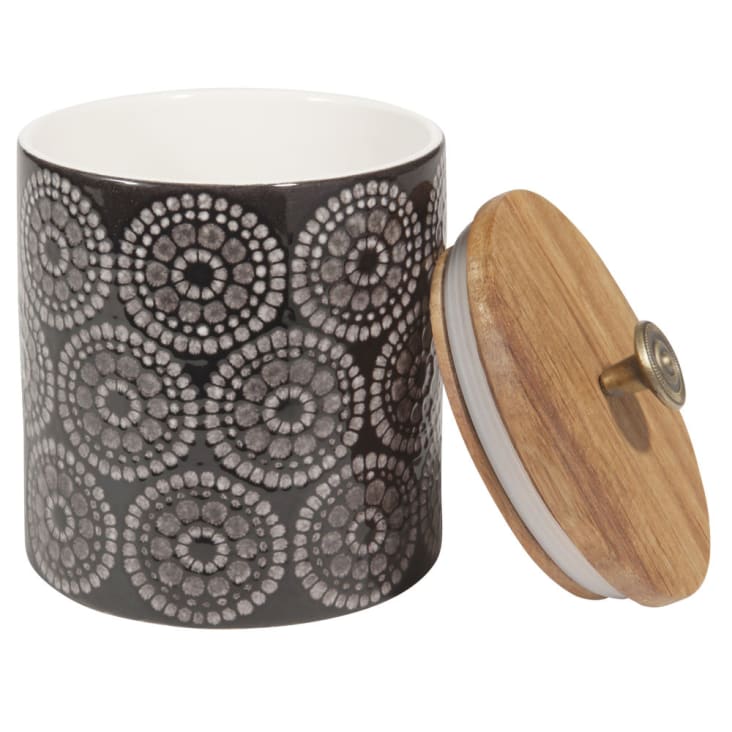 Maisons Du Monde Tribu - Tarro De Cerámica Negro Alt. 11 Cm