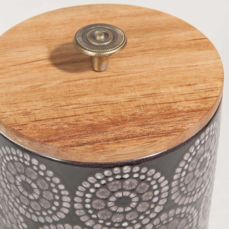 Maisons Du Monde Tribu - Tarro De Cerámica Negro Alt. 11 Cm