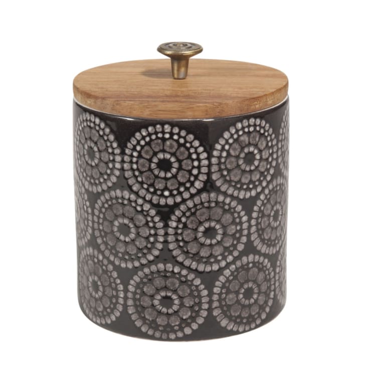Maisons du Monde Tribu - Tarro de cerámica negro Alt. 11 cm