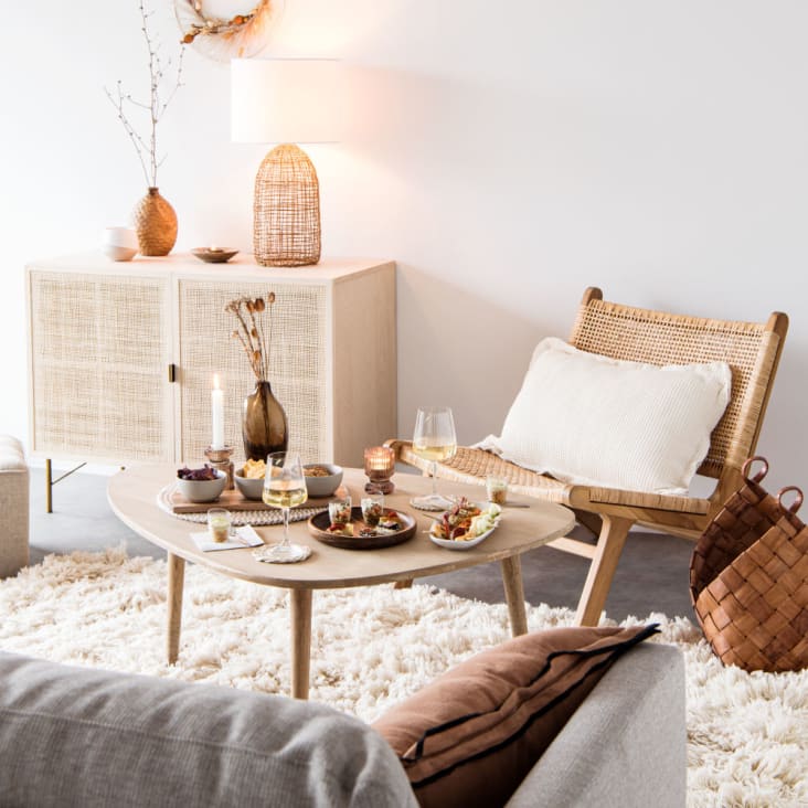 Maisons Du Monde Trocadero - Mesa Baja Vintage De Mango Macizo