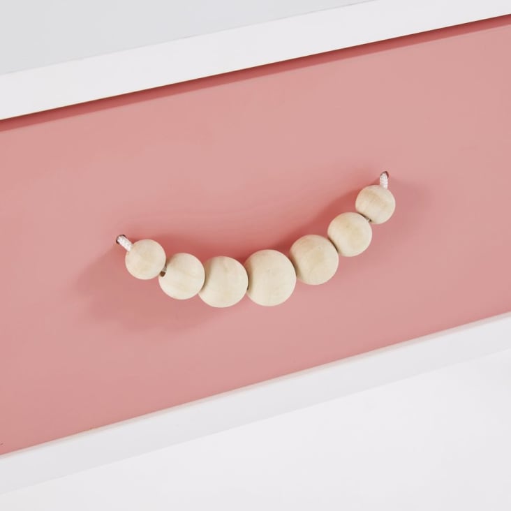 Maisons Du Monde Tropicool - Escritorio Vintage Con 1 Cajón Rosa Coral Y Blanco