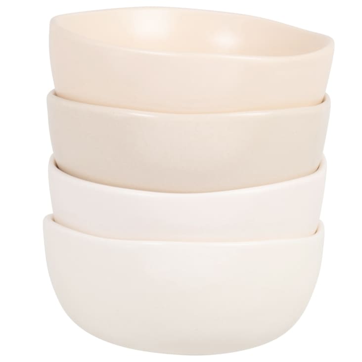 Maisons Du Monde TUZ - Cuencos De Aperitivo De Gres Blanco Y Beige (x4)