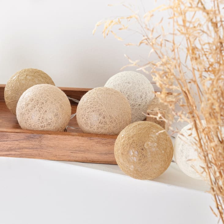 Maisons Du Monde TUZ - Guirnalda Luminosa Beige Blanca Y Marrón L.160