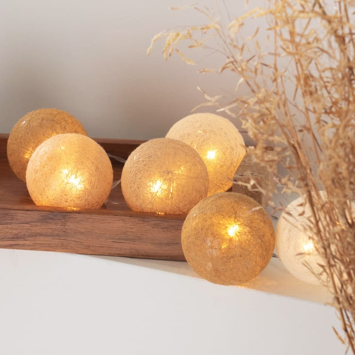 Maisons Du Monde TUZ - Guirnalda Luminosa Beige Blanca Y Marrón L.160