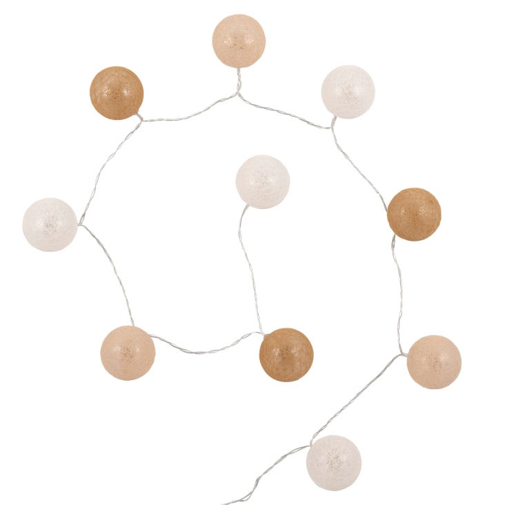 Maisons du Monde TUZ - Guirnalda luminosa beige blanca y marrón L.160