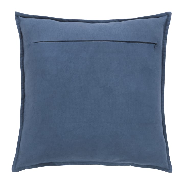 Maisons Du Monde UDUPI - Cojín Bordado De Algodón Reciclado Multicolor Con Pompones 50 X 50