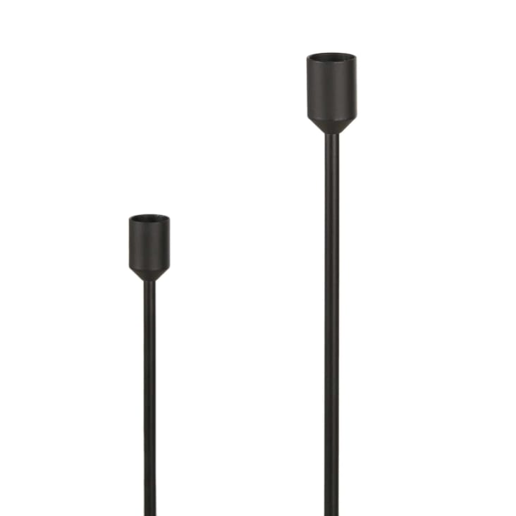 Maisons Du Monde Upper East Side - Juego De 2 Portavelas De Metal Negro