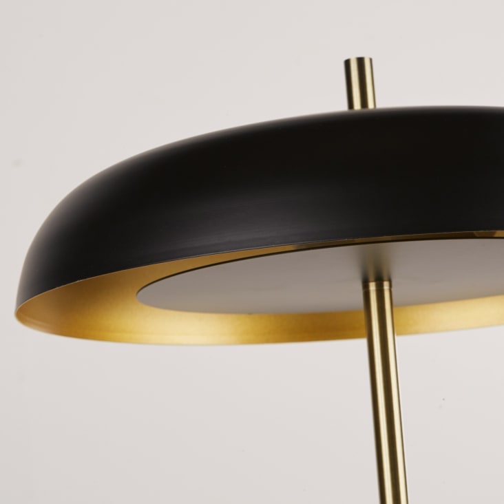 Maisons Du Monde Urana - Lámpara De Mesa De Metal Dorado Y Negro