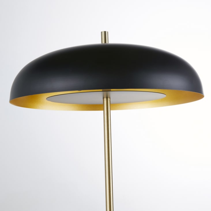 Maisons Du Monde Urana - Lámpara De Pie De Metal Dorado Y Negro Alt. 144