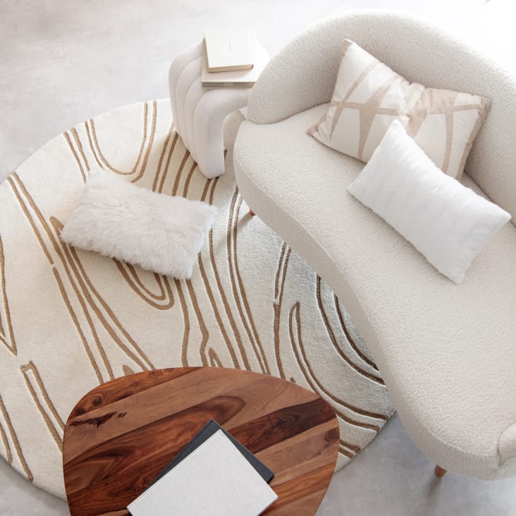 Maisons Du Monde URGUN - Cojín De Pelo Sintético Color Crudo 50 X 30