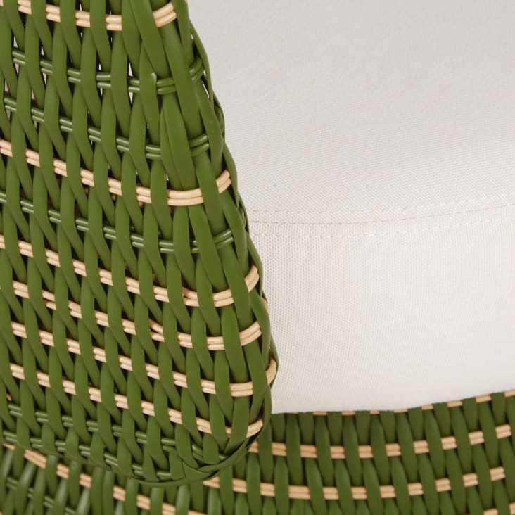 Maisons Du Monde Valencia - Sillón De Jardín Giratorio De Resina Caqui Y Beige Y Cojines Beige