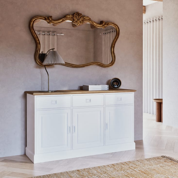 Maisons Du Monde VALENTINA - Espejo Rectangular Con Molduras Doradas 140 X 80