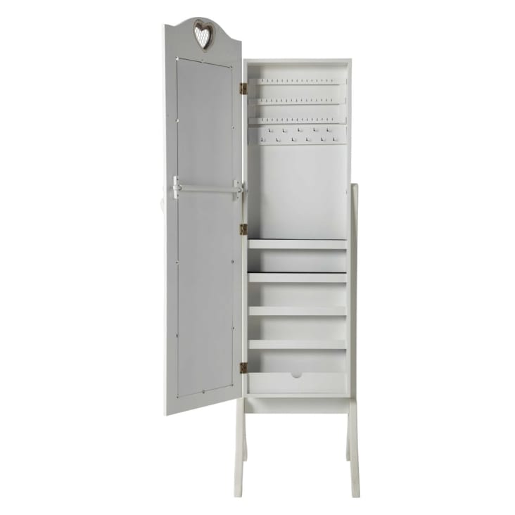 Maisons Du Monde Valentine - Espejo De Pie Con Almacenaje Blanco 42x160