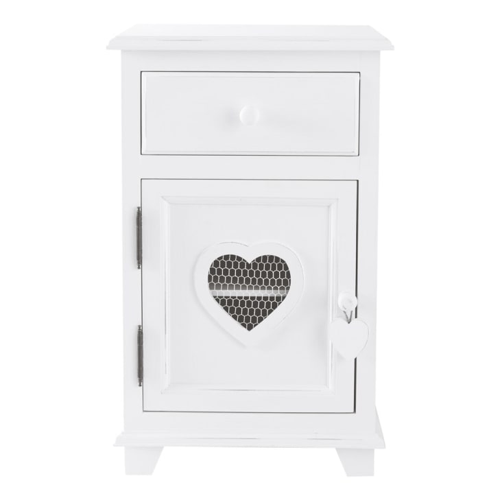 Maisons du Monde Valentine - Mesilla con 1 cajón blanca