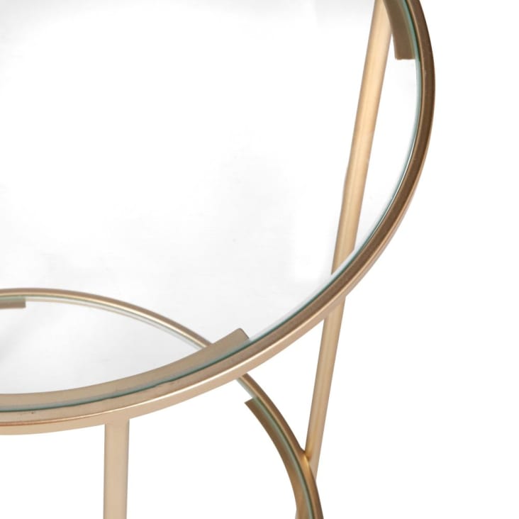 Maisons Du Monde VALIA - Mesa Auxiliar De Cristal Y Metal Dorado