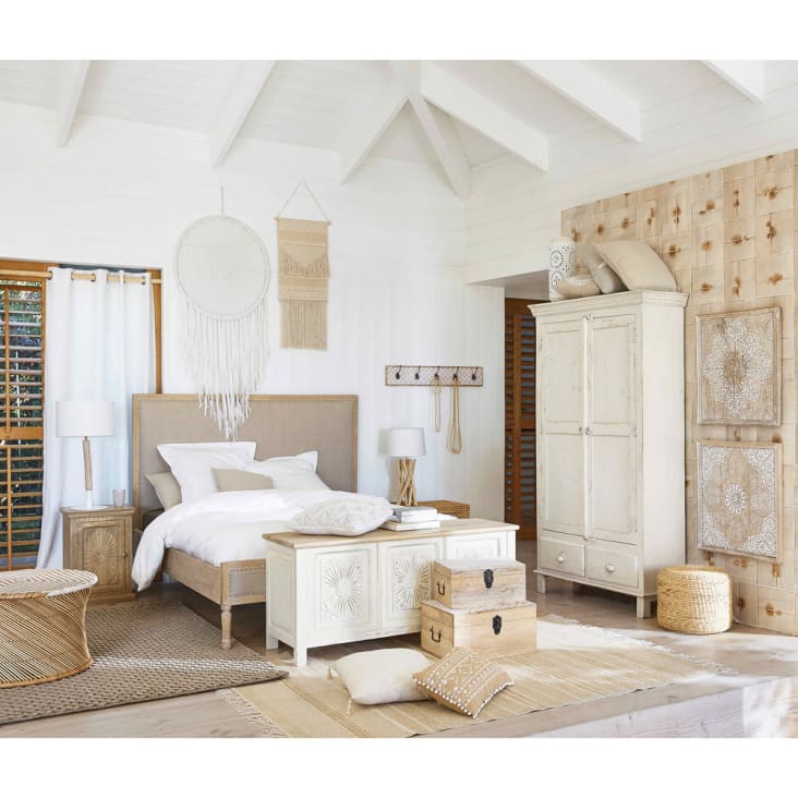 Maisons Du Monde Vanira - Marcos De Mango Esculpido Blanqueado (x2) 60x60