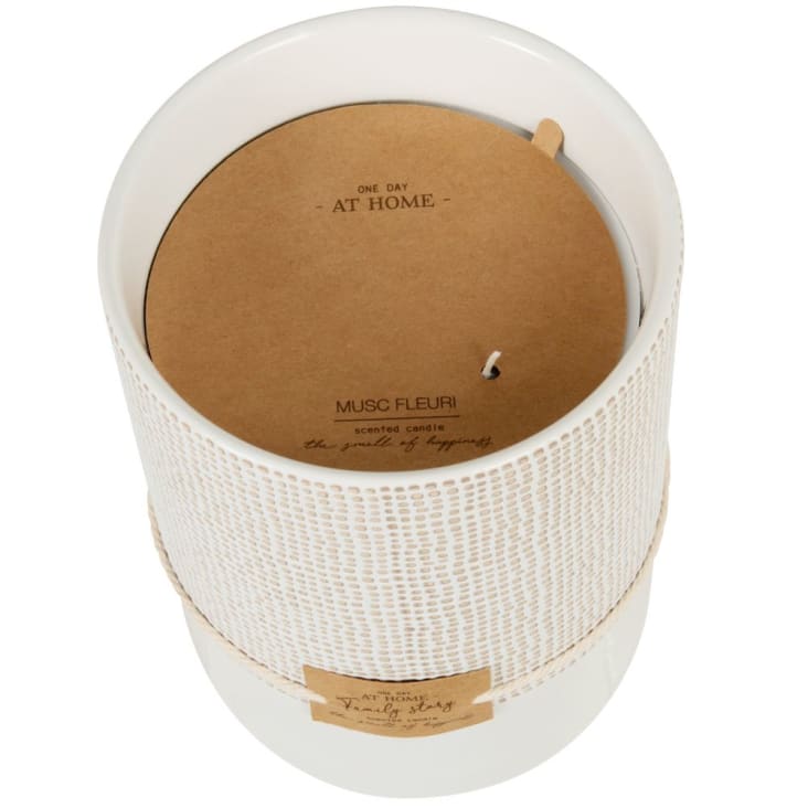 Maisons Du Monde Vela Perfumada En Tarro De Cerámica Blanca Y Color Caramelo 1000g