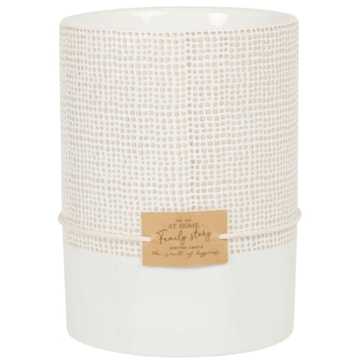 Maisons du Monde Vela perfumada en tarro de cerámica blanca y color caramelo 1000g