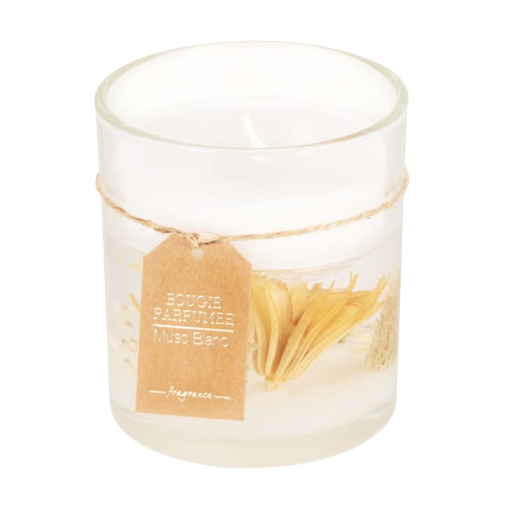 Maisons Du Monde Vela Perfumada En Tarro De Cristal Beige Y Blanco 95g