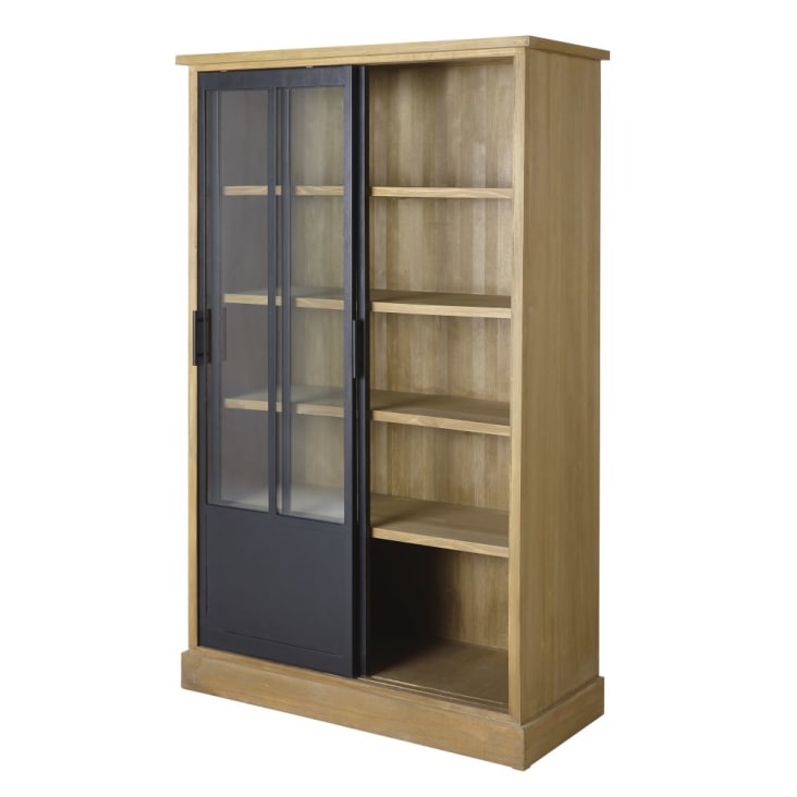 Maisons Du Monde Ventura - Vitrina Con 2 Puertas De Pino Macizo Y Vidrio Templado