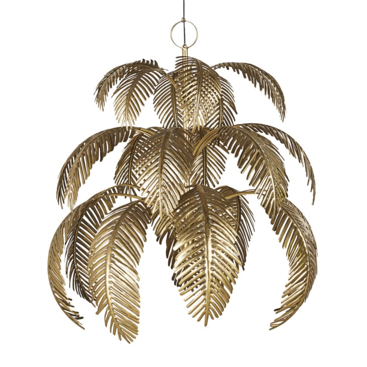 Maisons du Monde VERONETTA - Lámpara de techo de metal dorado con diseño de hojas de palmera