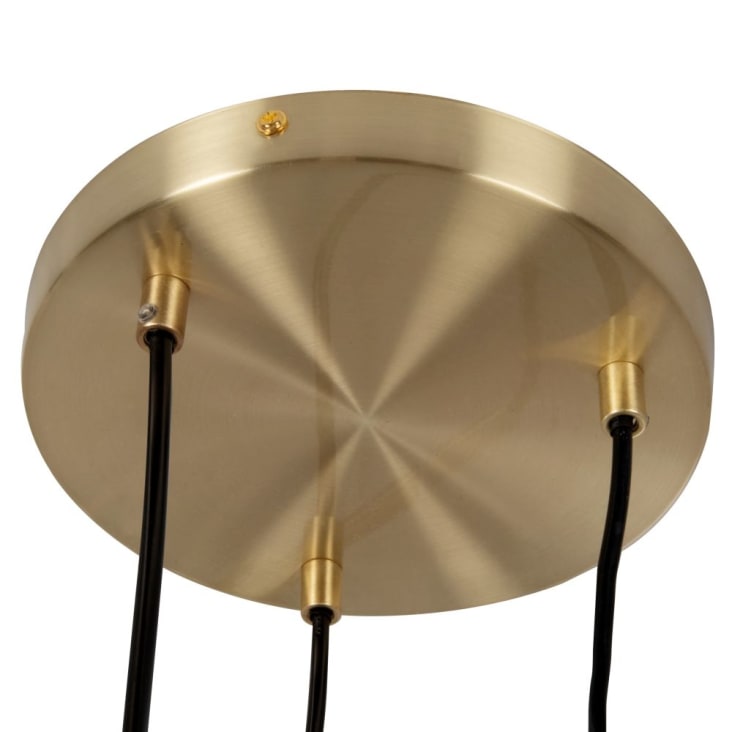 Maisons Du Monde Verrelia - Lámpara De Techo Con 3 Bolas De Cristal Transparente Y Dorado