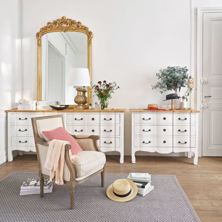 Maisons Du Monde Versailles - Cómoda Doble 6 Cajones Blanca
