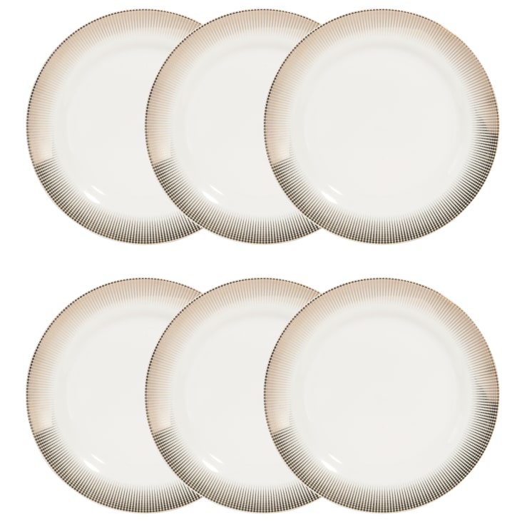 Maisons du Monde Versailles - Lote de 6 - Plato de postre de porcelana