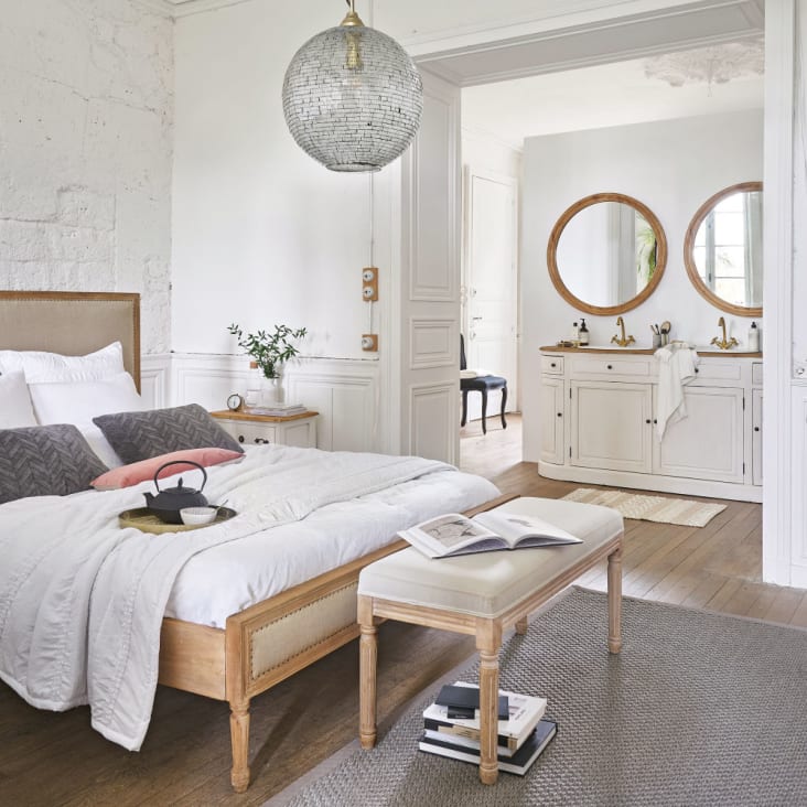 Maisons Du Monde Versailles - Mesita De Noche Con 2 Cajones De Acacia Y Mango