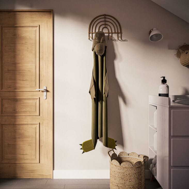 Maisons Du Monde Vestfold - Aplique De Metal Blanco Y Madera De Mango