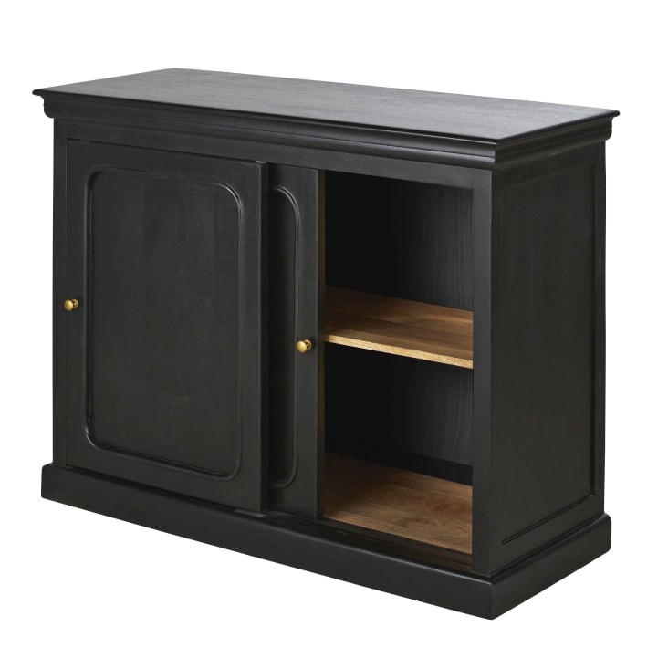 Maisons Du Monde Vienna - Aparador Con 2 Puertas Correderas Negro Carbón