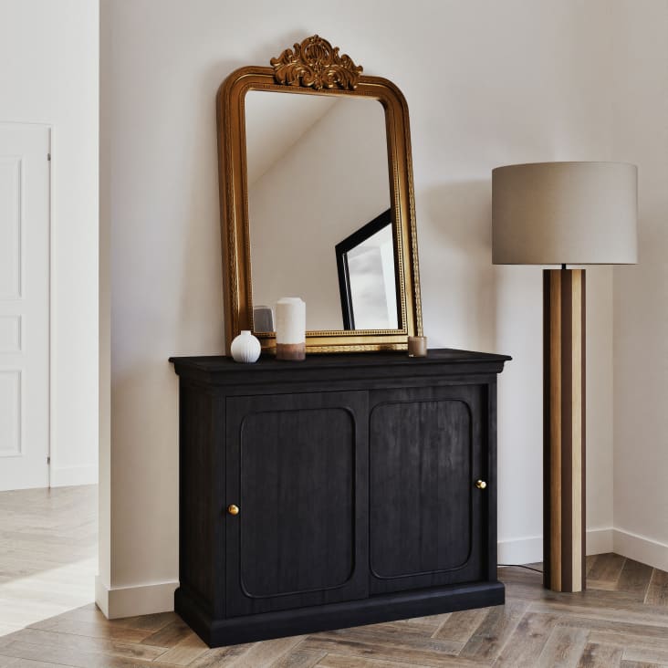 Maisons Du Monde Vienna - Aparador Con 2 Puertas Correderas Negro Carbón
