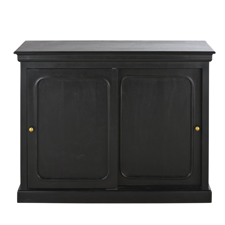 Maisons du Monde Vienna - Aparador con 2 puertas correderas negro carbón