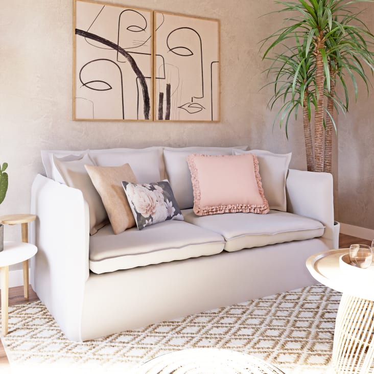 Maisons Du Monde VINCENT - Díptico Con Estampado Abstracto Beige Negro Y Marrón 84 X 60